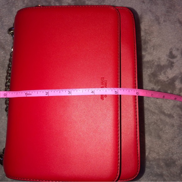 Red Jessie & Jane chic classic lather hand bag/ satchels - Picture 15 of 17